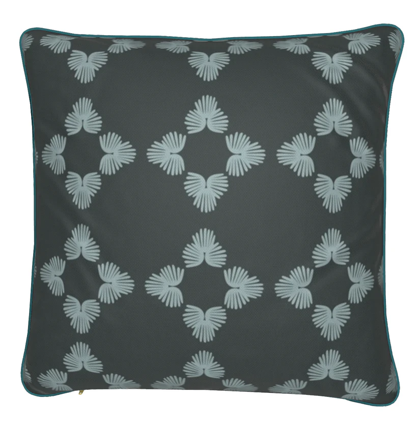 Saunter: Fanned Fauna in Blueberry Repeat Pattern - Image 2